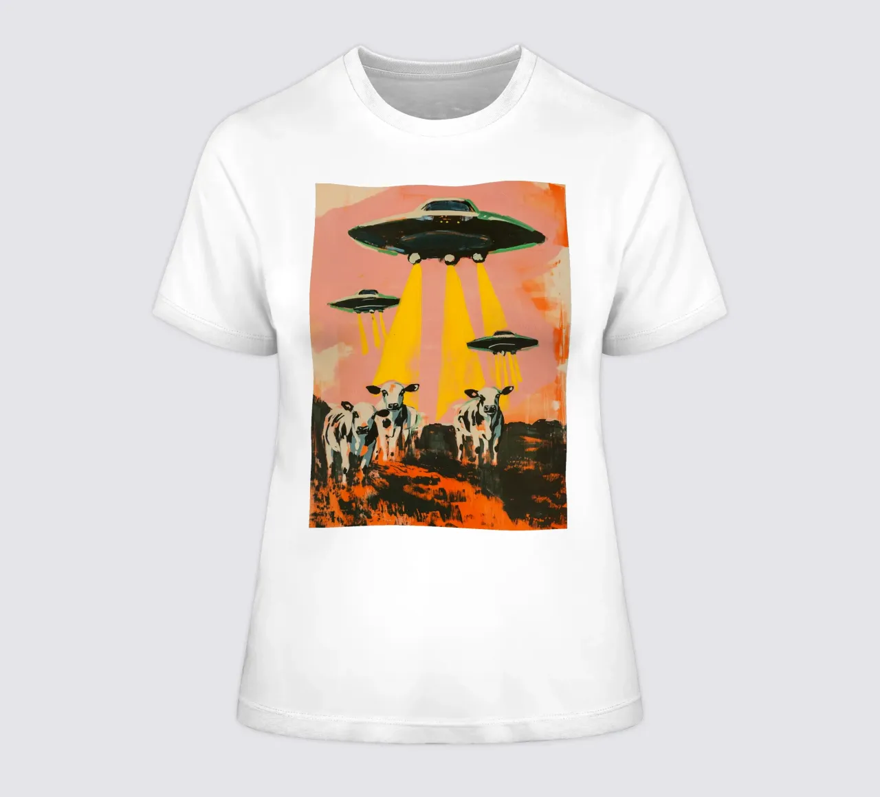 UFO`s And Cows Frauen T-Shirt von treechild