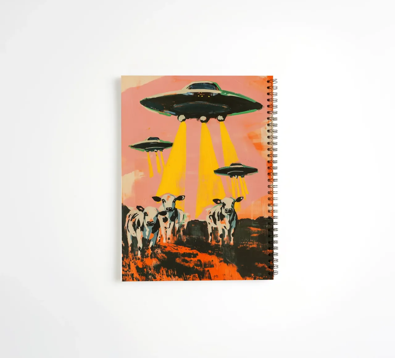UFO`s And Cows spiral notebook by treechild
