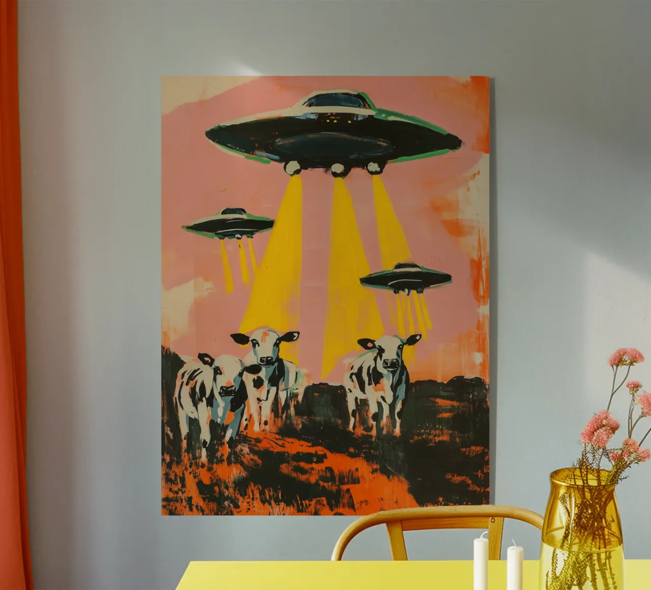 UFO`s And Cows acrylic glass by treechild