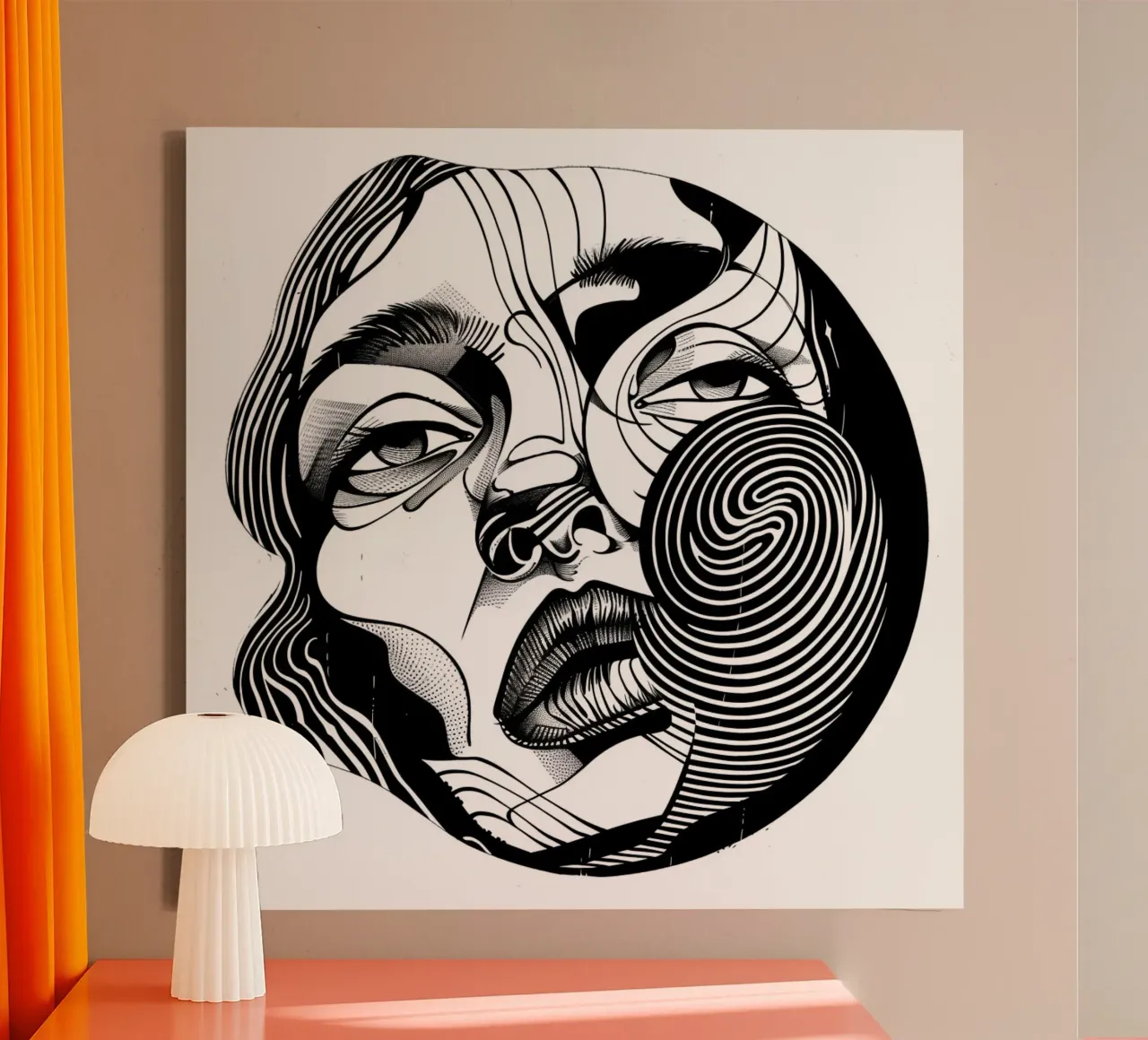 Abstracte vrouw 2 canvas met Baklijst van pixel
