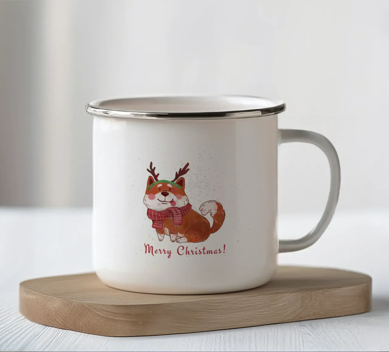Buon Natale! Cane tazza in smalto da ArtDesign by KBK