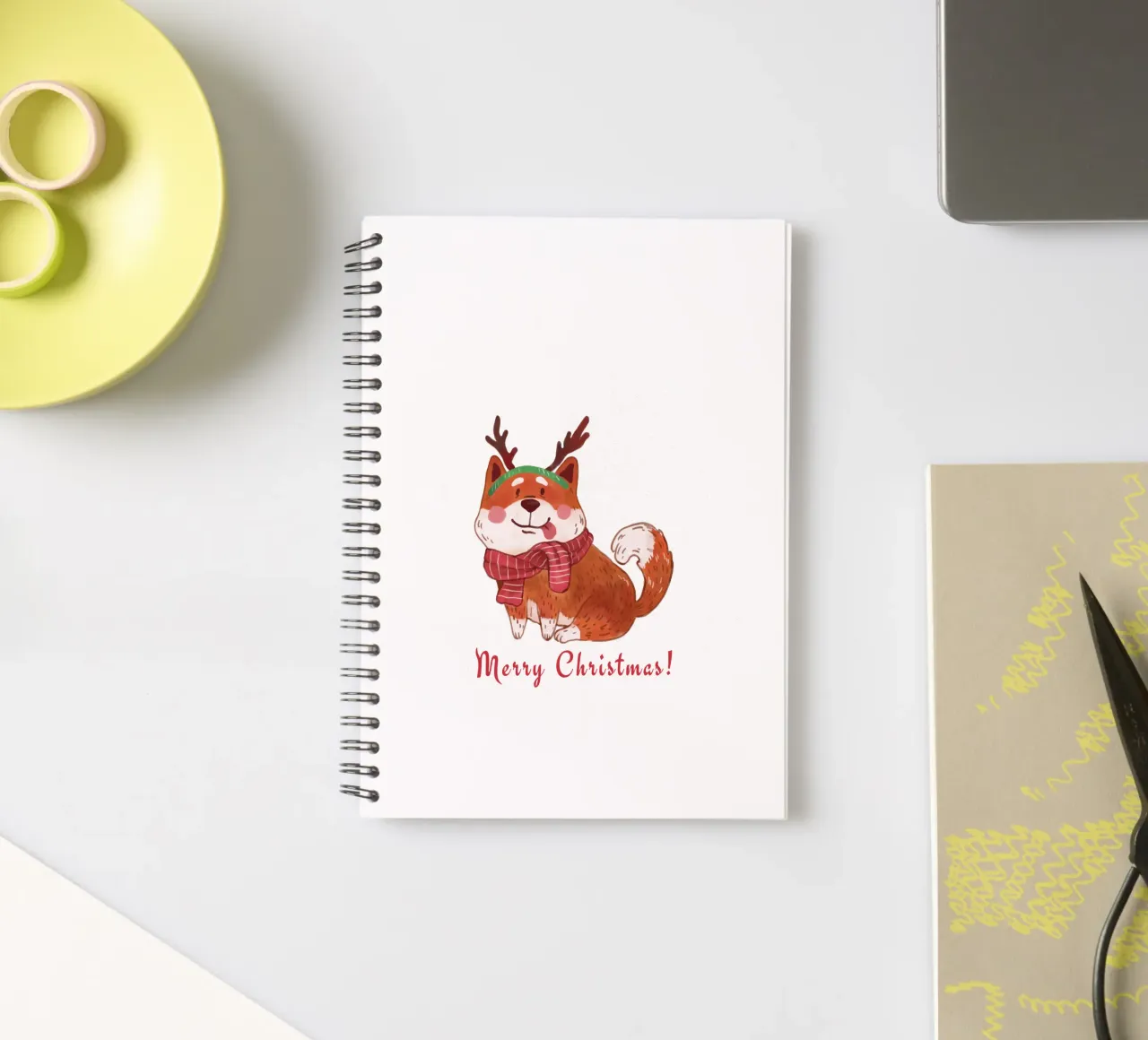 Merry Christmas! Dog spiral notebook by ArtDesign by KBK