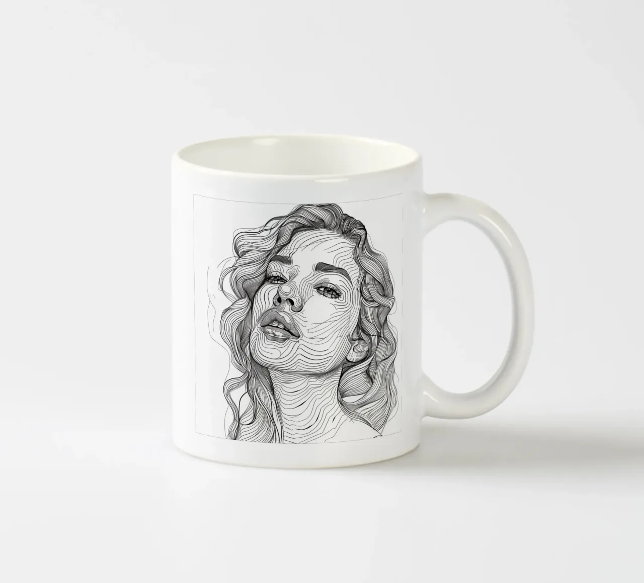 Donna in bianco e nero 3 tazza in ceramica da pixel