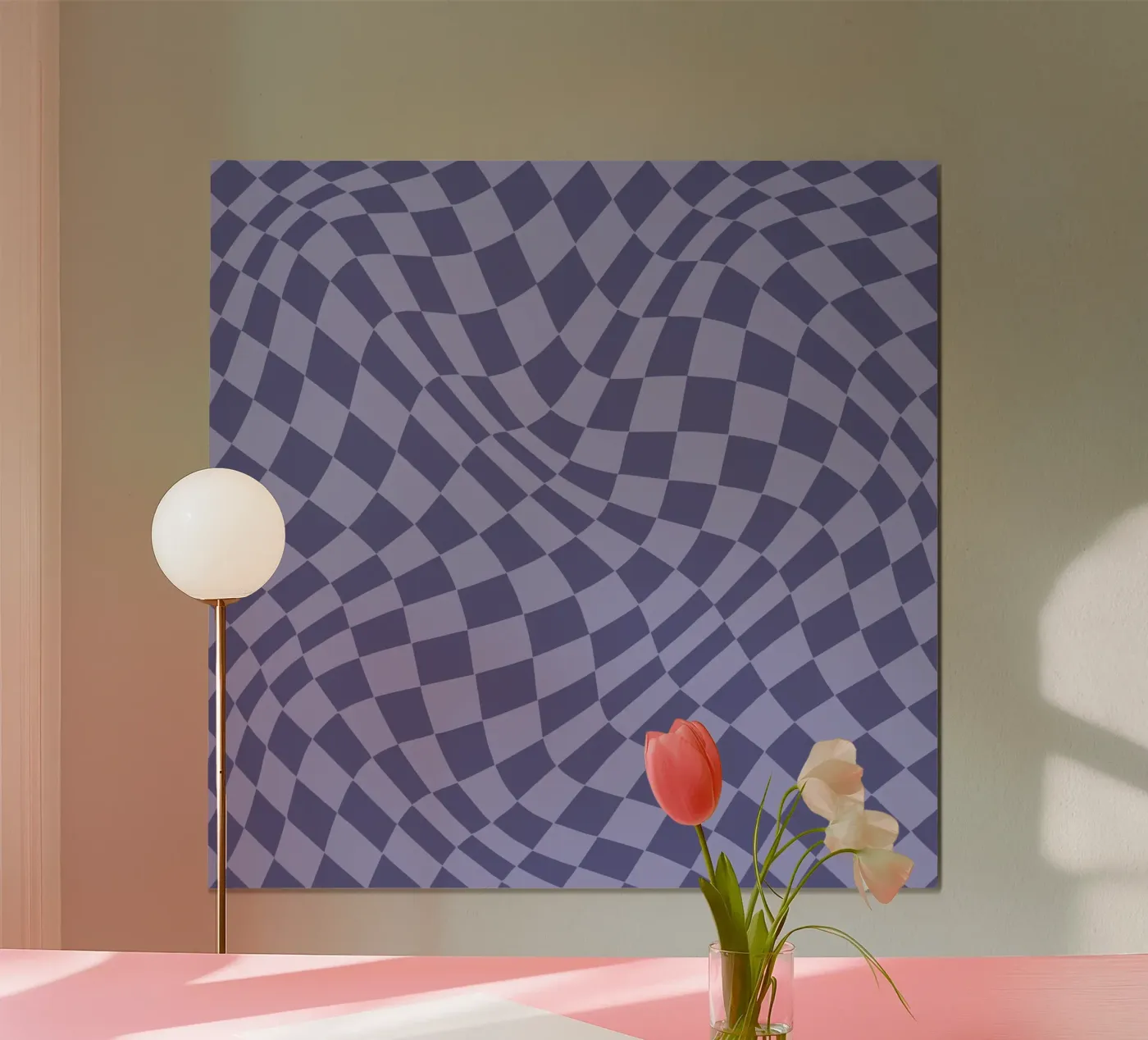 Purple Wavy Checkered pattern poster da Vivi Nicolin