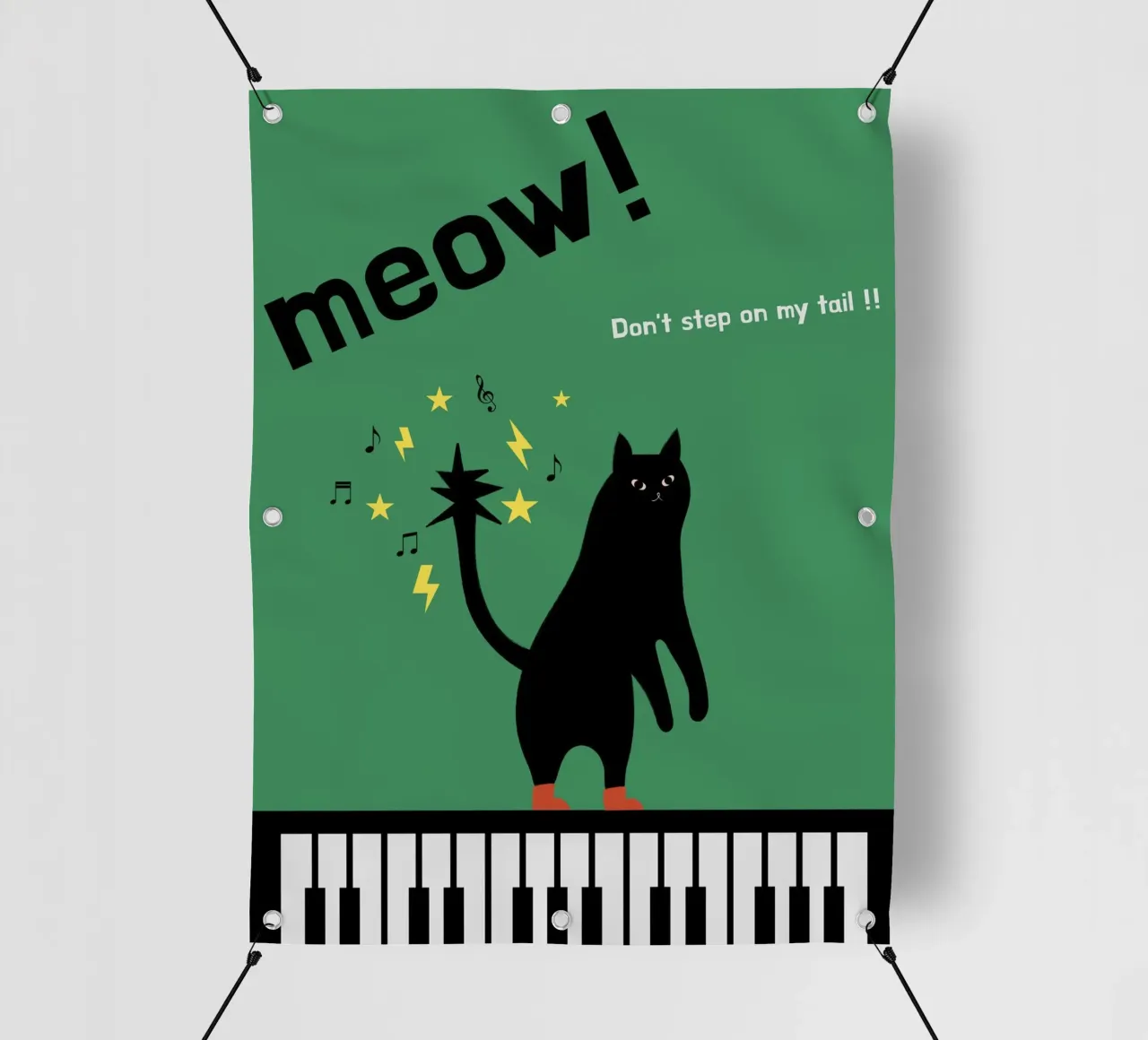 meow! - Dancing Cat telo in pvc da natural neutral