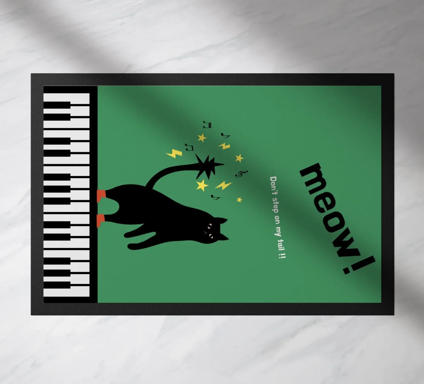 meow! - Dancing Cat deurmat van natural neutral