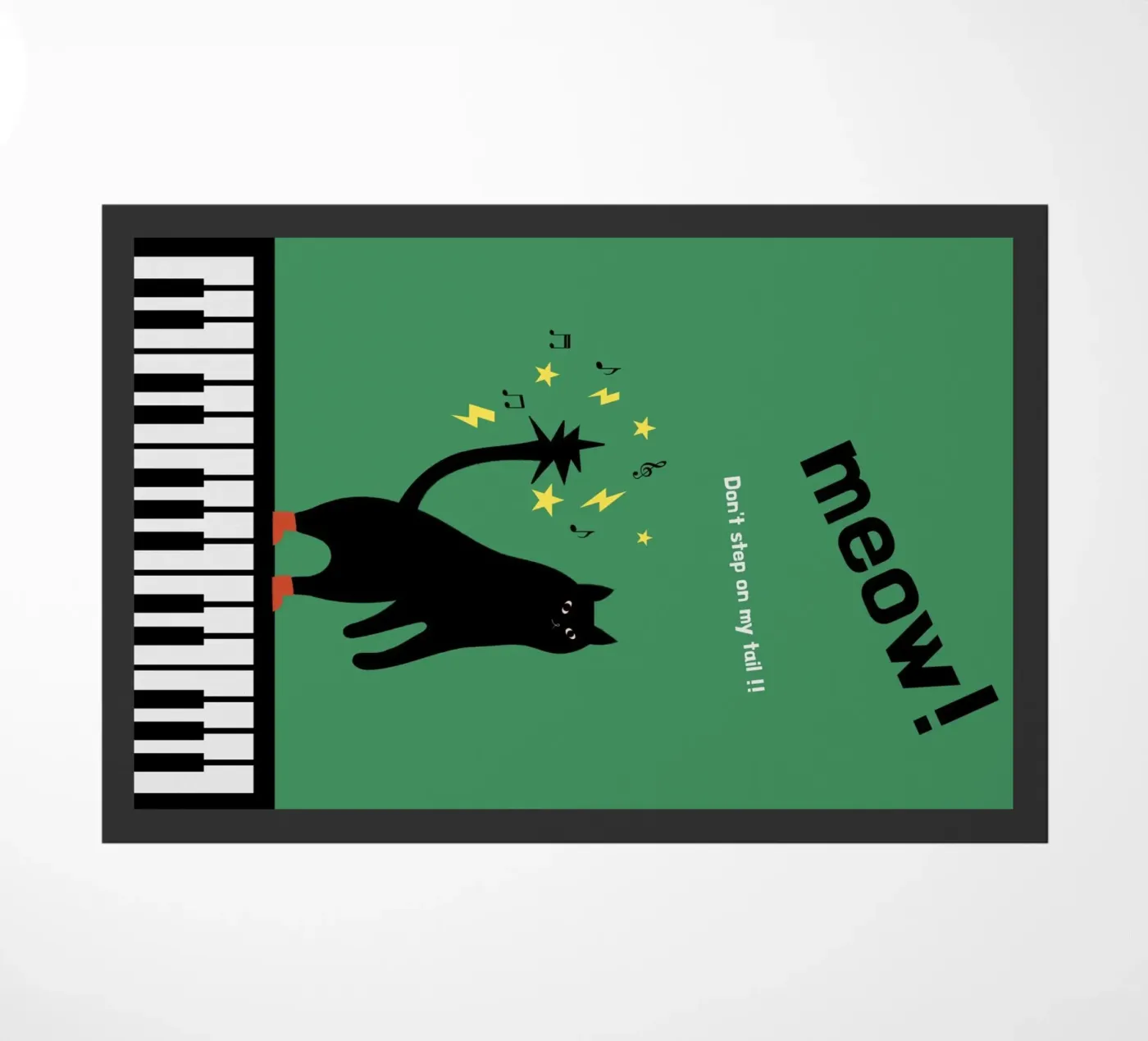 meow! - Dancing Cat deurmat van natural neutral