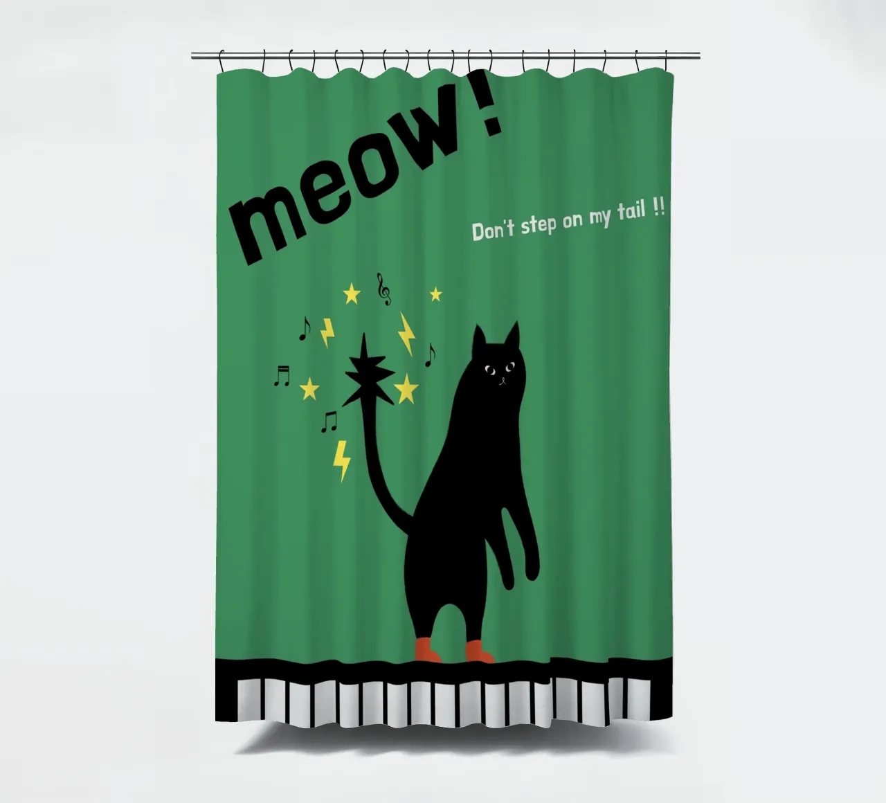 meow! - Dancing Cat tenda da doccia da natural neutral