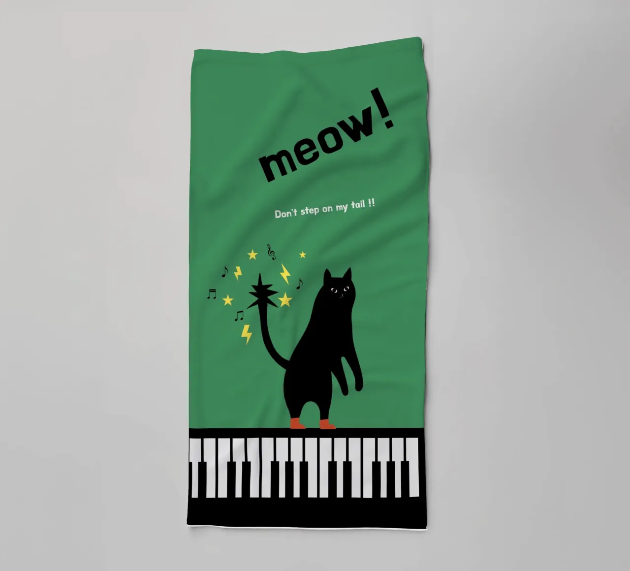 meow! - Dancing Cat asciugamano da bagno da natural neutral