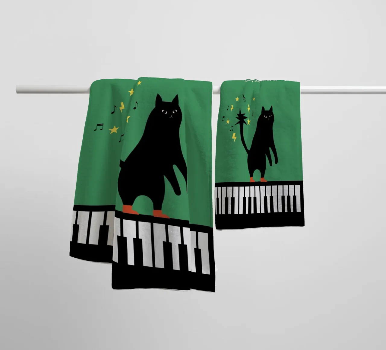 meow! - Dancing Cat asciugamano da bagno da natural neutral