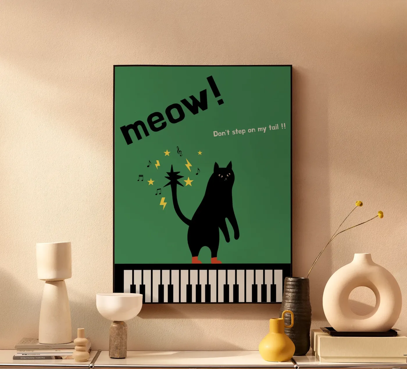 meow! - Dancing Cat acryl van natural neutral