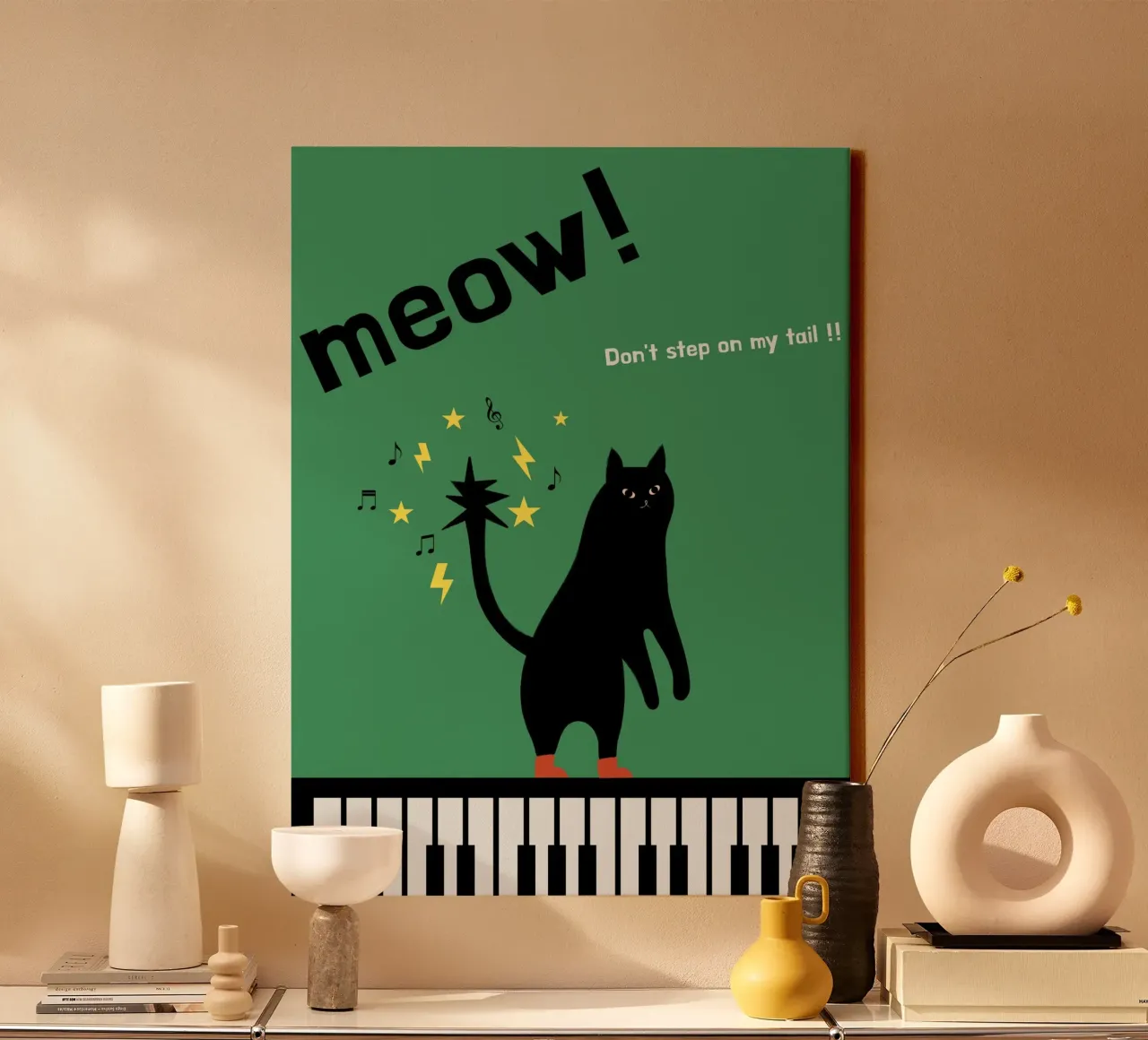 meow! - Dancing Cat tela da natural neutral