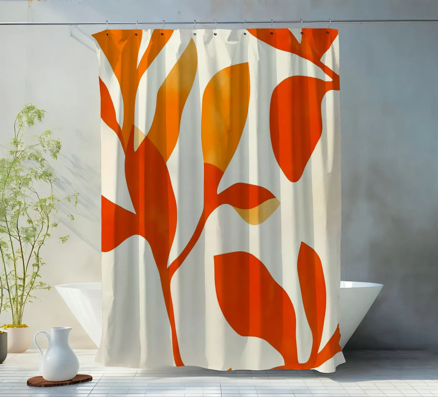 Orange Leafs Duschvorhang von treechild
