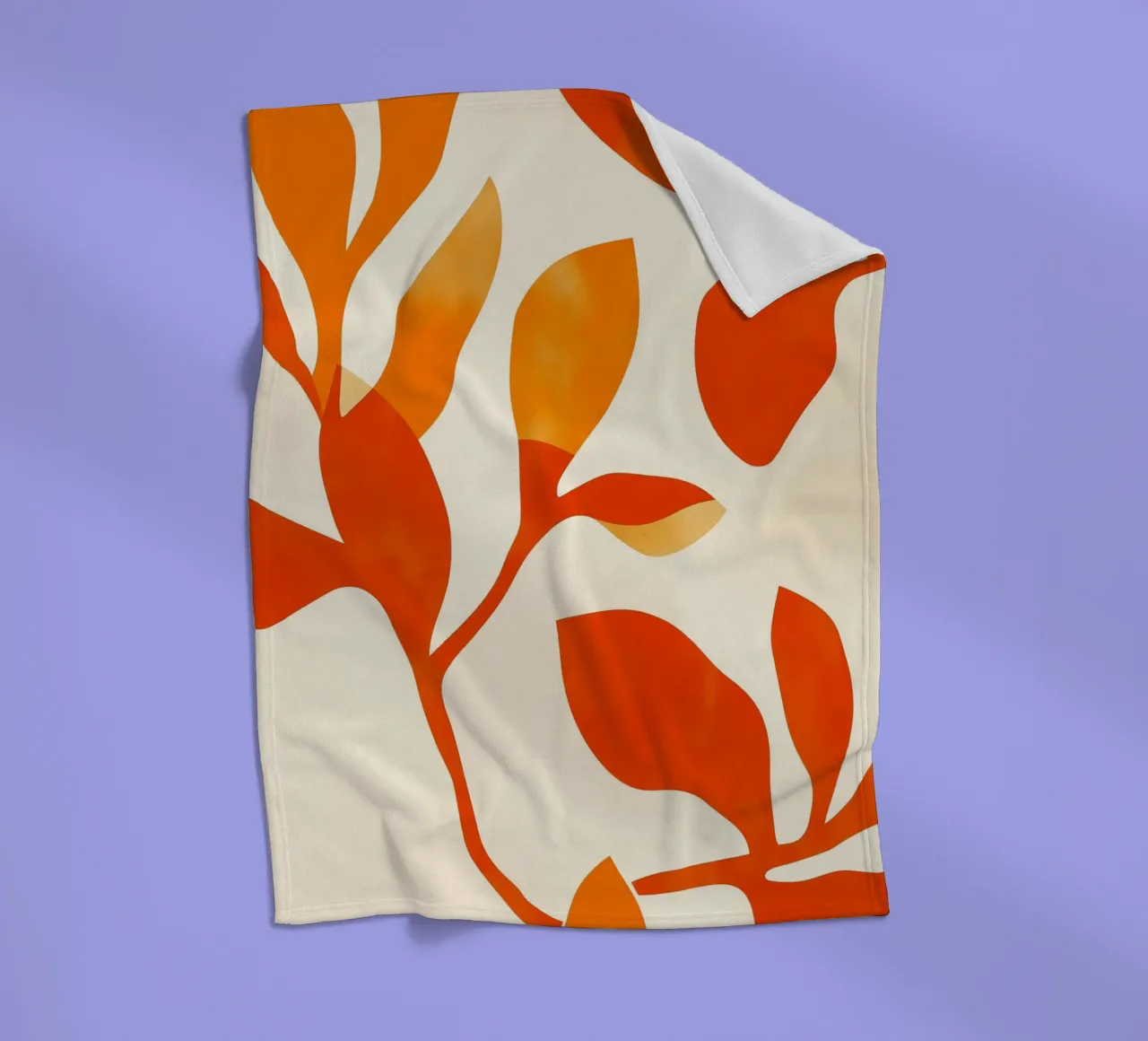 Orange Leafs Fleecedecke von treechild