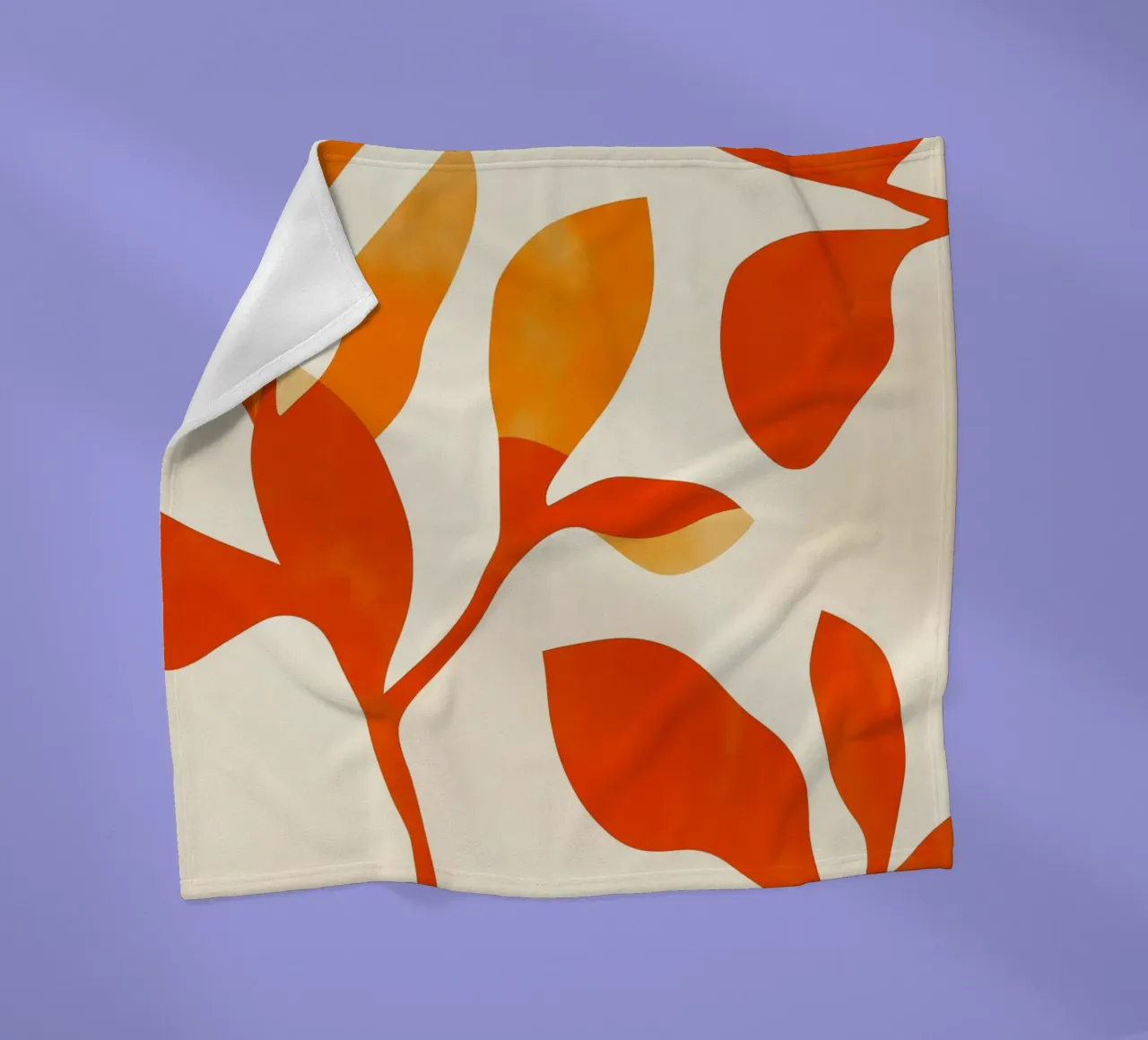 Orange Leafs Fleecedecke von treechild