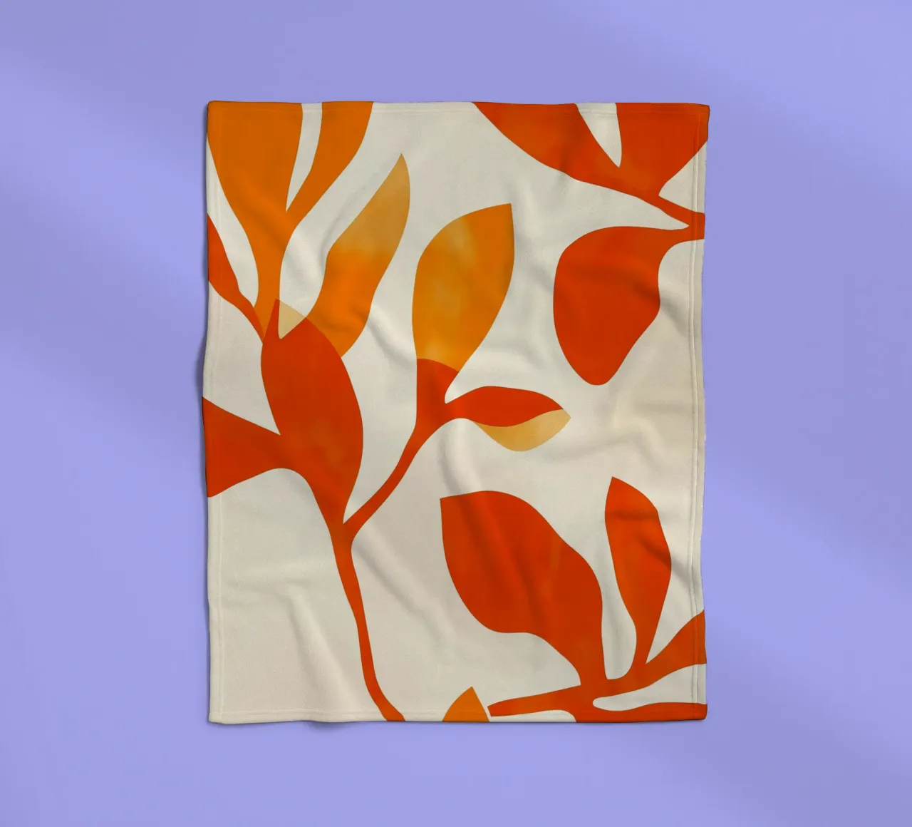 Orange Leafs Fleecedecke von treechild