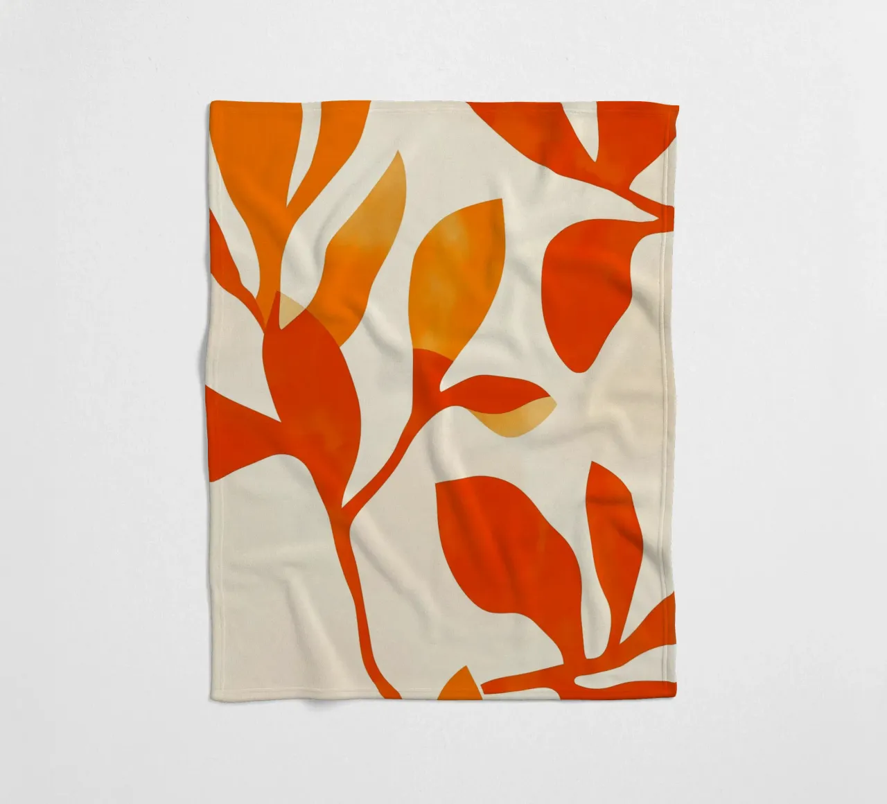 Orange Leafs Fleecedecke von treechild