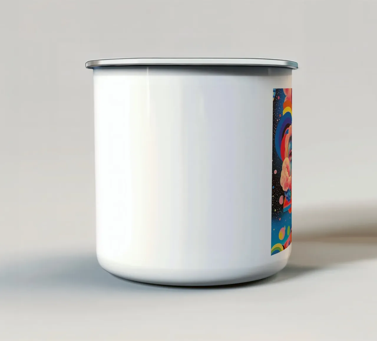 Ritratto di donna in colore astratto tazza in smalto da pixel