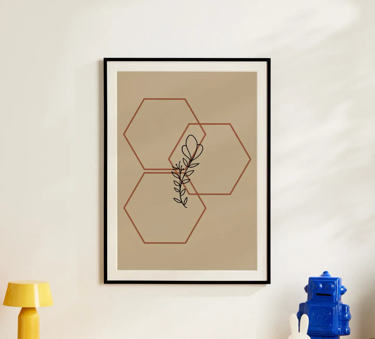 Botanical geometric poster con telaio in alluminio da LisaArtes