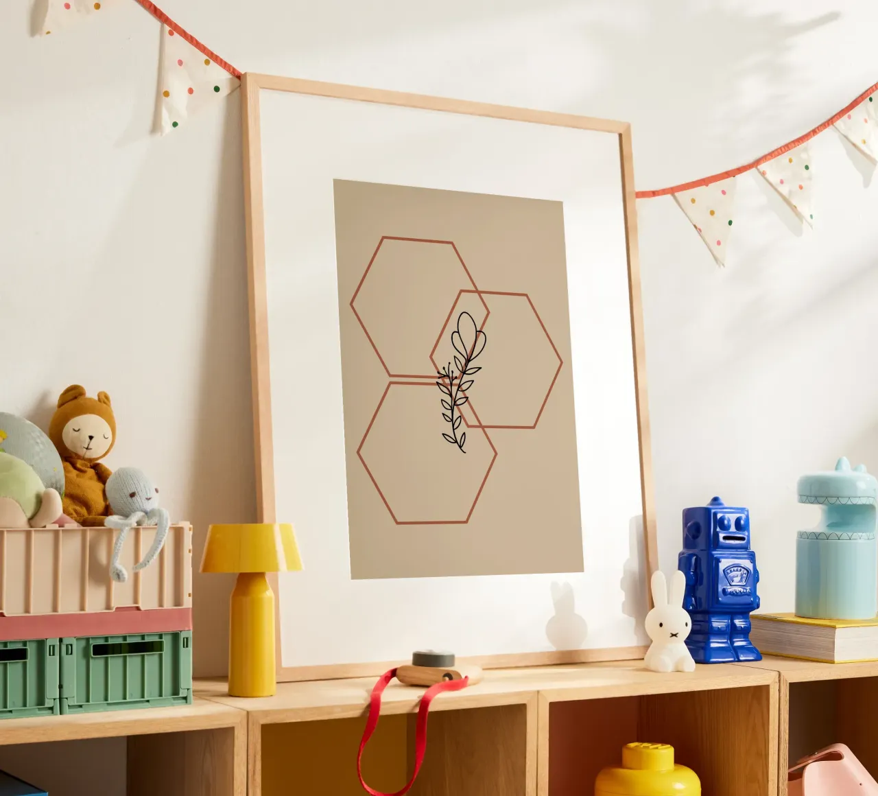 Botanical geometric poster con telaio in alluminio da LisaArtes