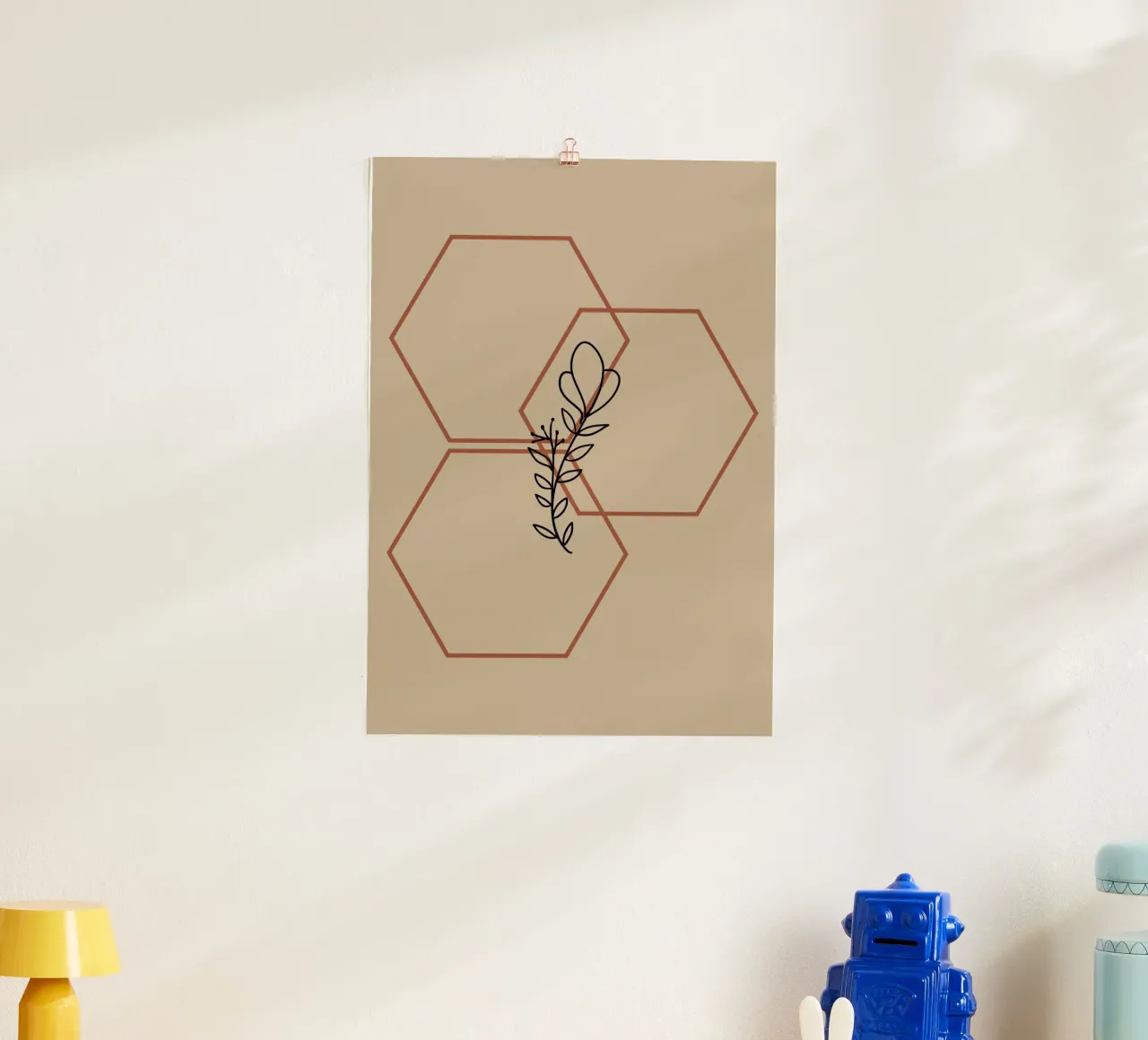 Botanical geometric poster con telaio in alluminio da LisaArtes