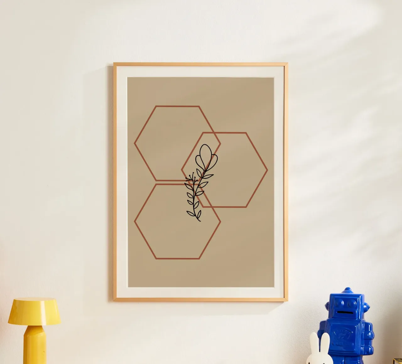 Botanical geometric poster con telaio in alluminio da LisaArtes