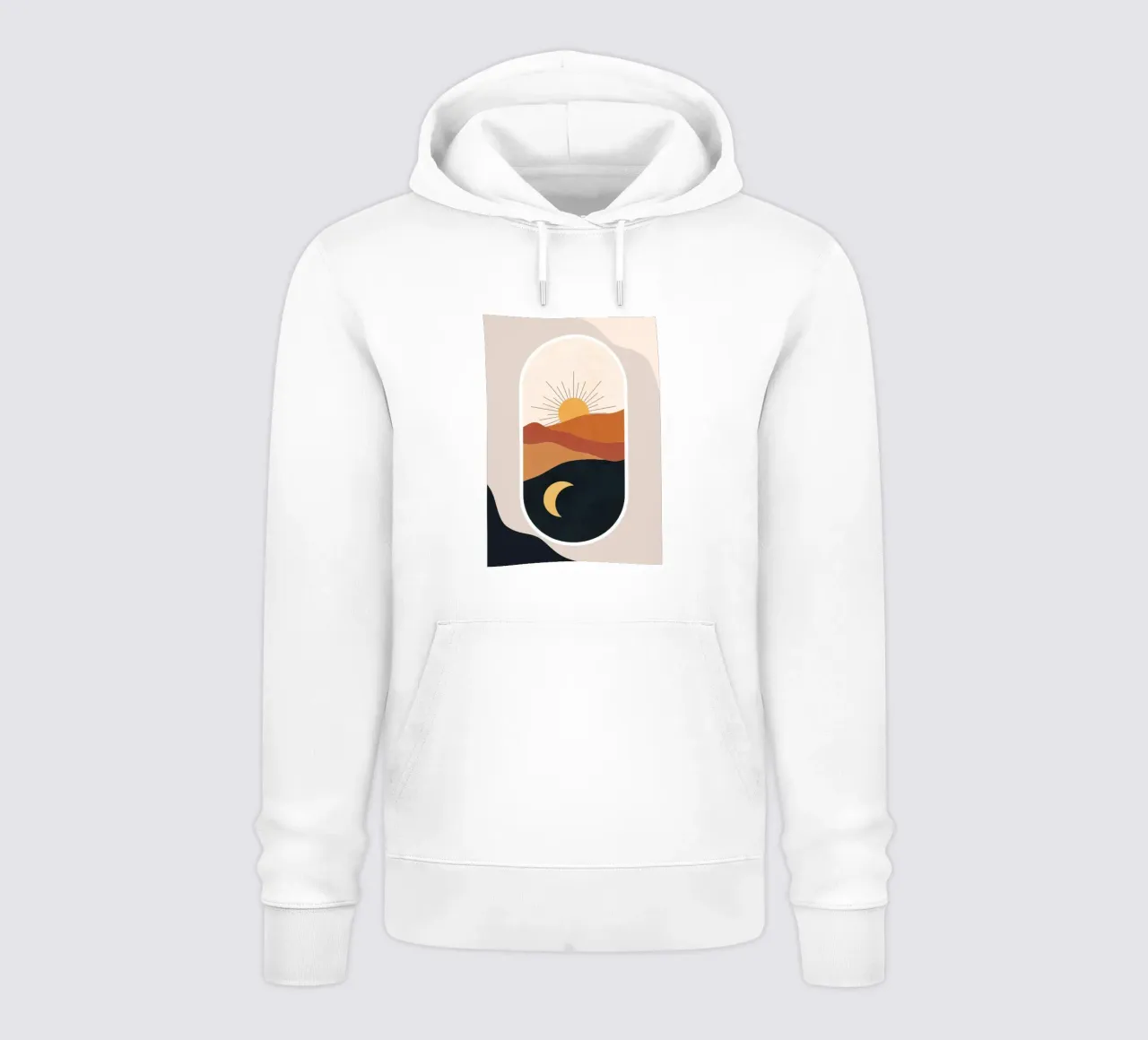 Landscape of sun and crescent moon felpa con cappuccio da LisaArtes