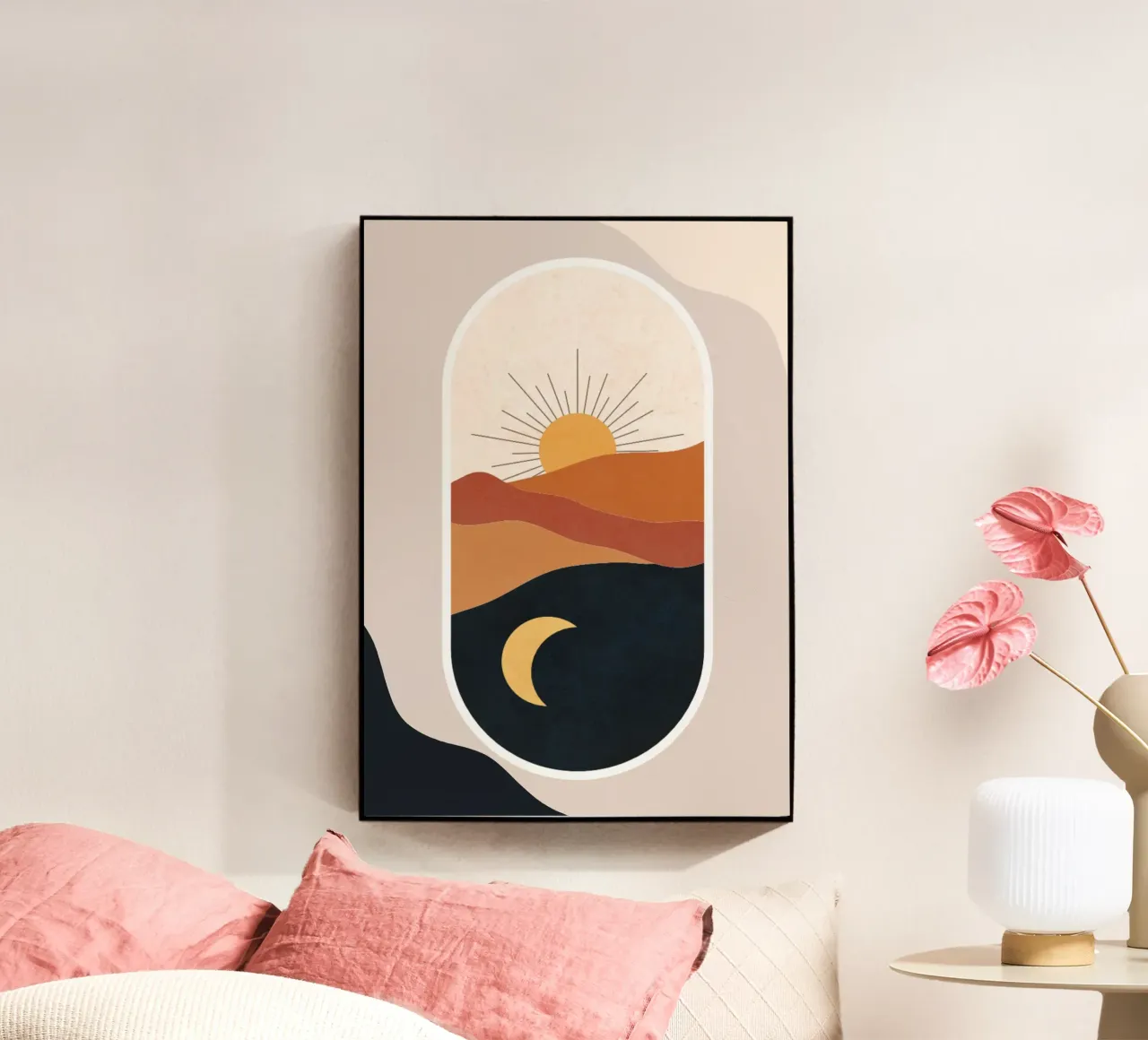Landscape of sun and crescent moon metacrilato de LisaArtes