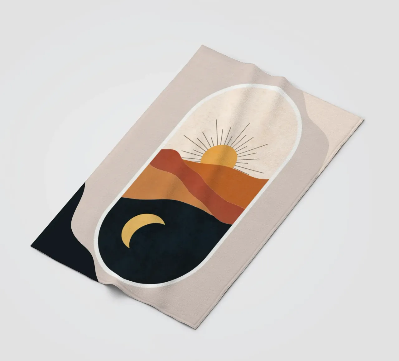 Landscape of sun and crescent moon coperta in pile da LisaArtes