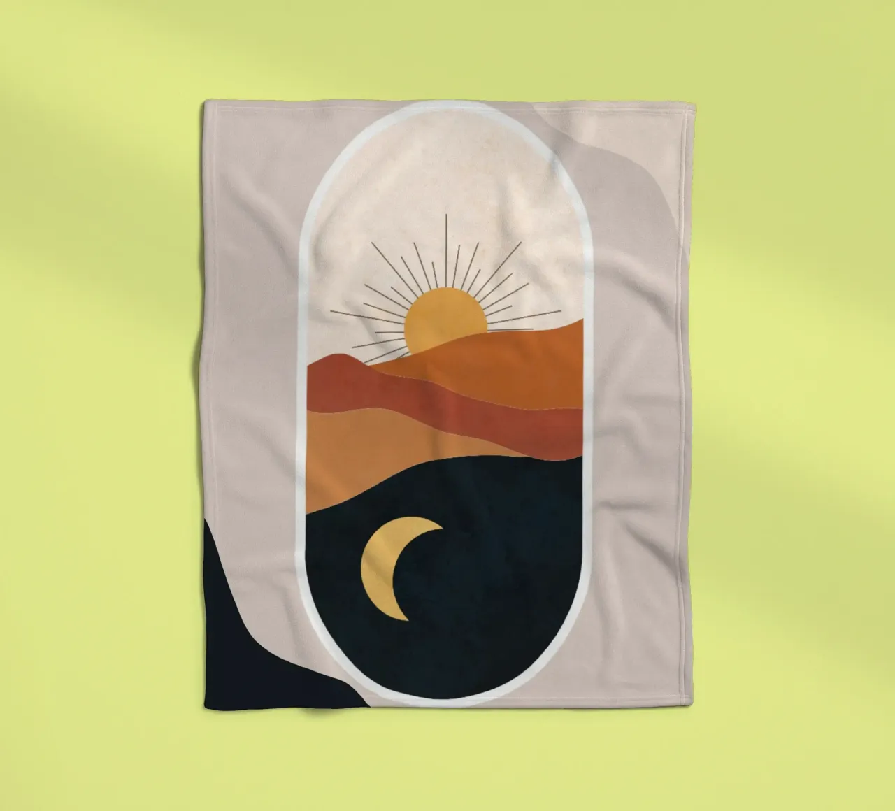 Landscape of sun and crescent moon coperta in pile da LisaArtes