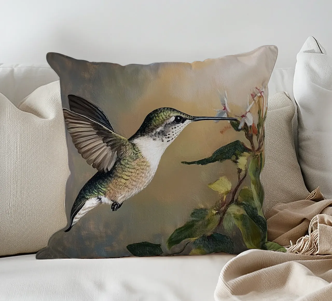 L'eleganza dei colibrì cuscino da Carinaprint