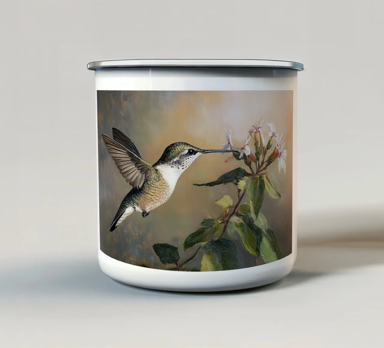L'eleganza dei colibrì tazza in smalto da Carinaprint