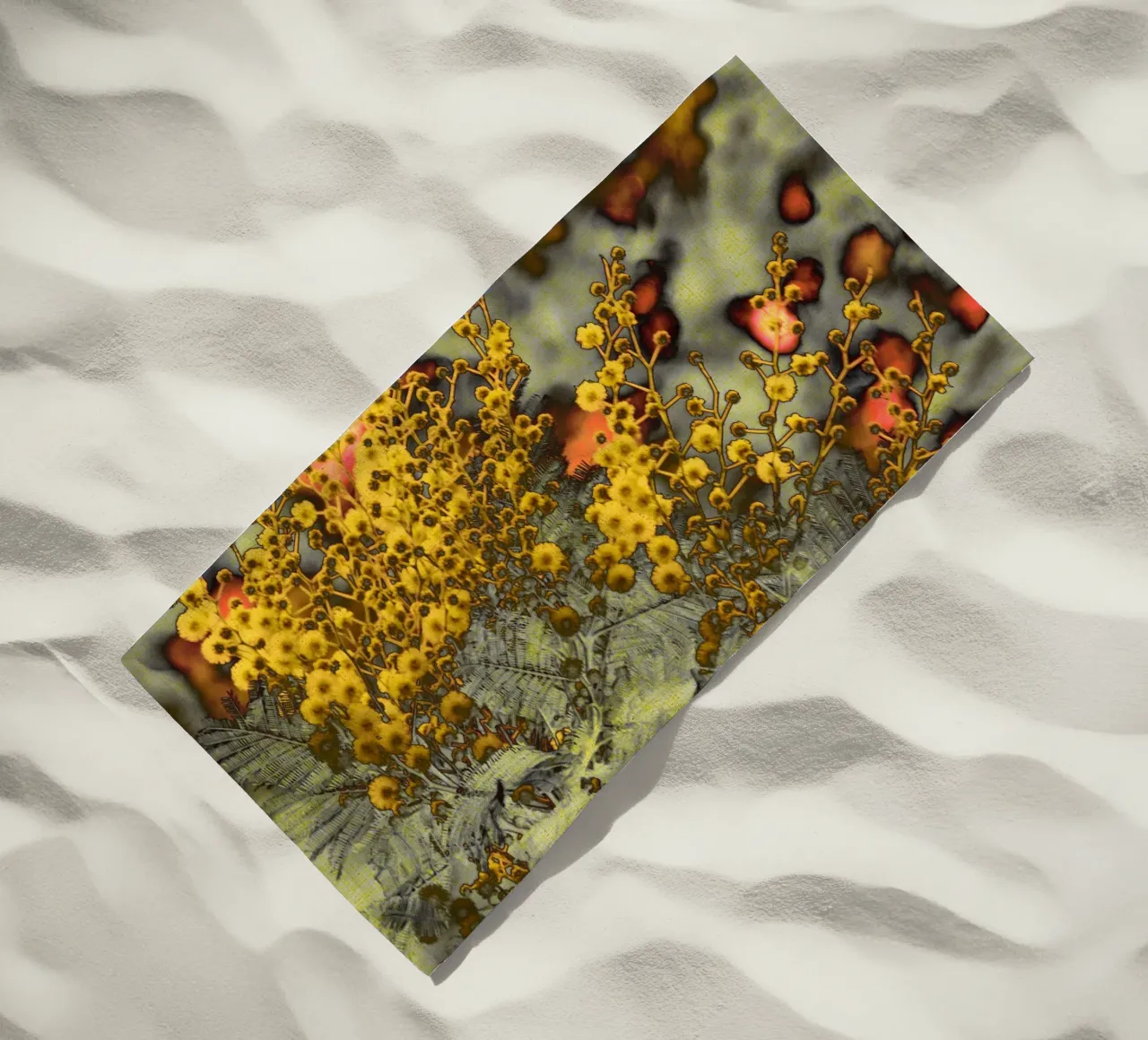 Abstract Mimosa beach towel by Teresa André