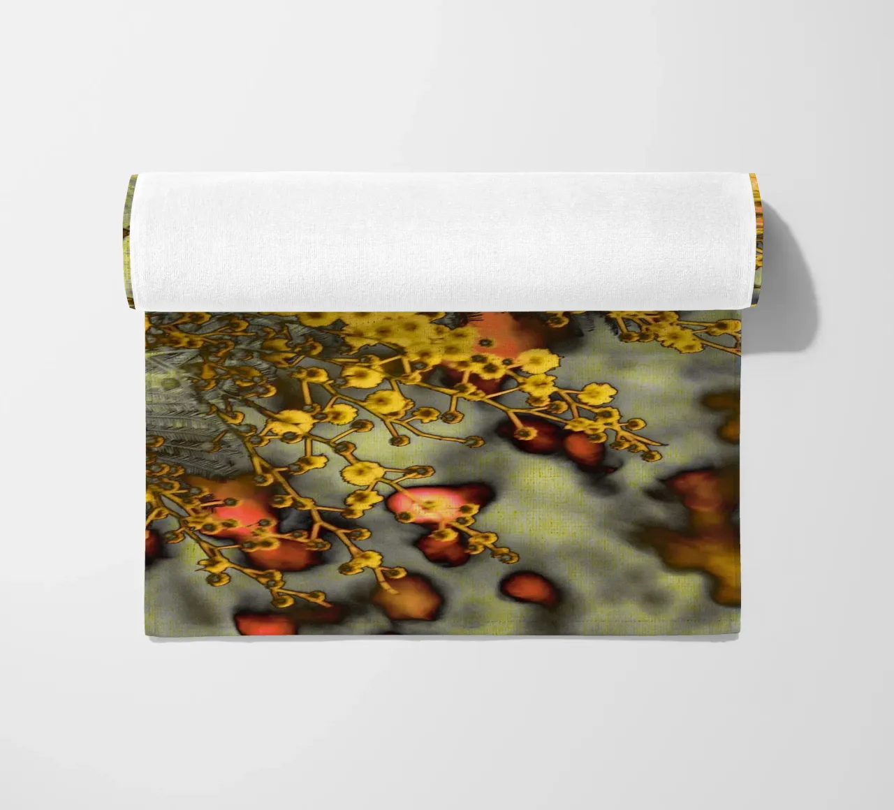 Abstract Mimosa beach towel by Teresa André