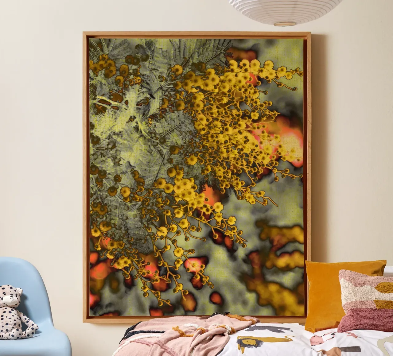 Abstract Mimosa canvas by Teresa André