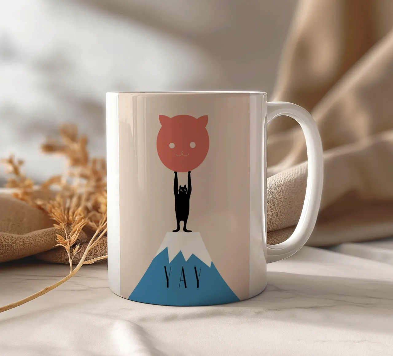 YAY - Powerful Cat tazza in ceramica da natural neutral