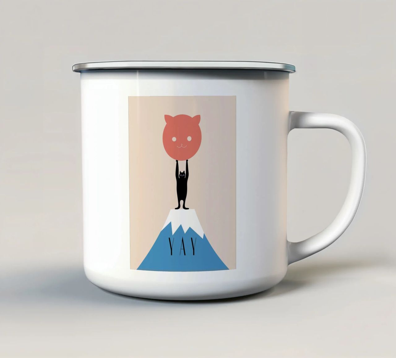 YAY - Powerful Cat tazza in smalto da natural neutral