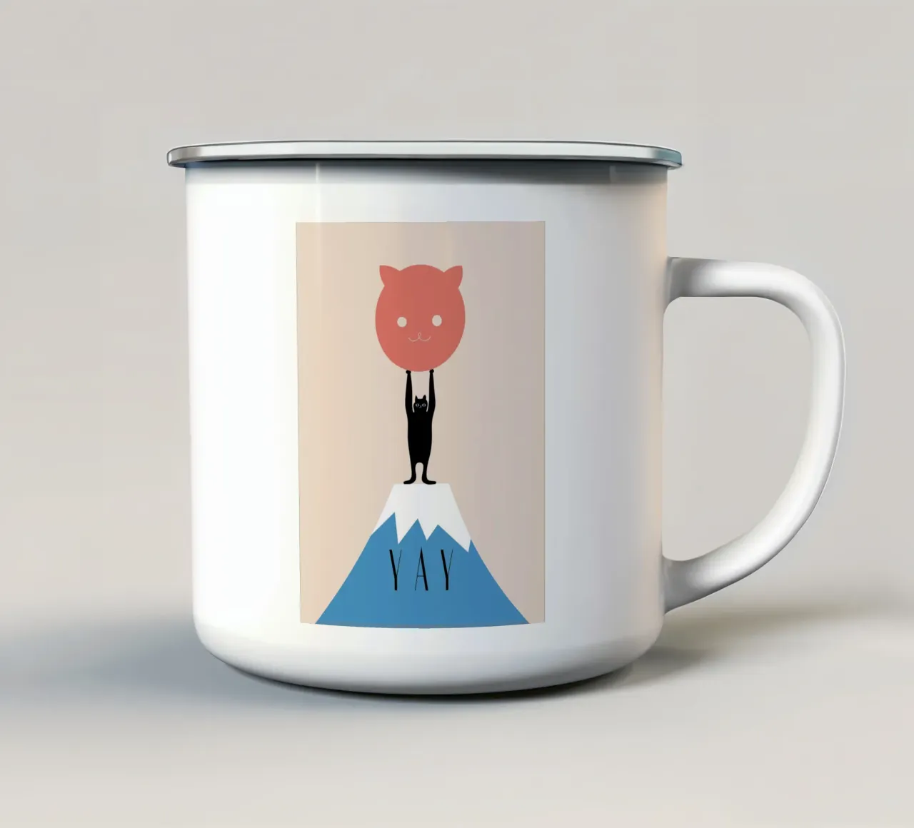 YAY - Powerful Cat tazza in smalto da natural neutral