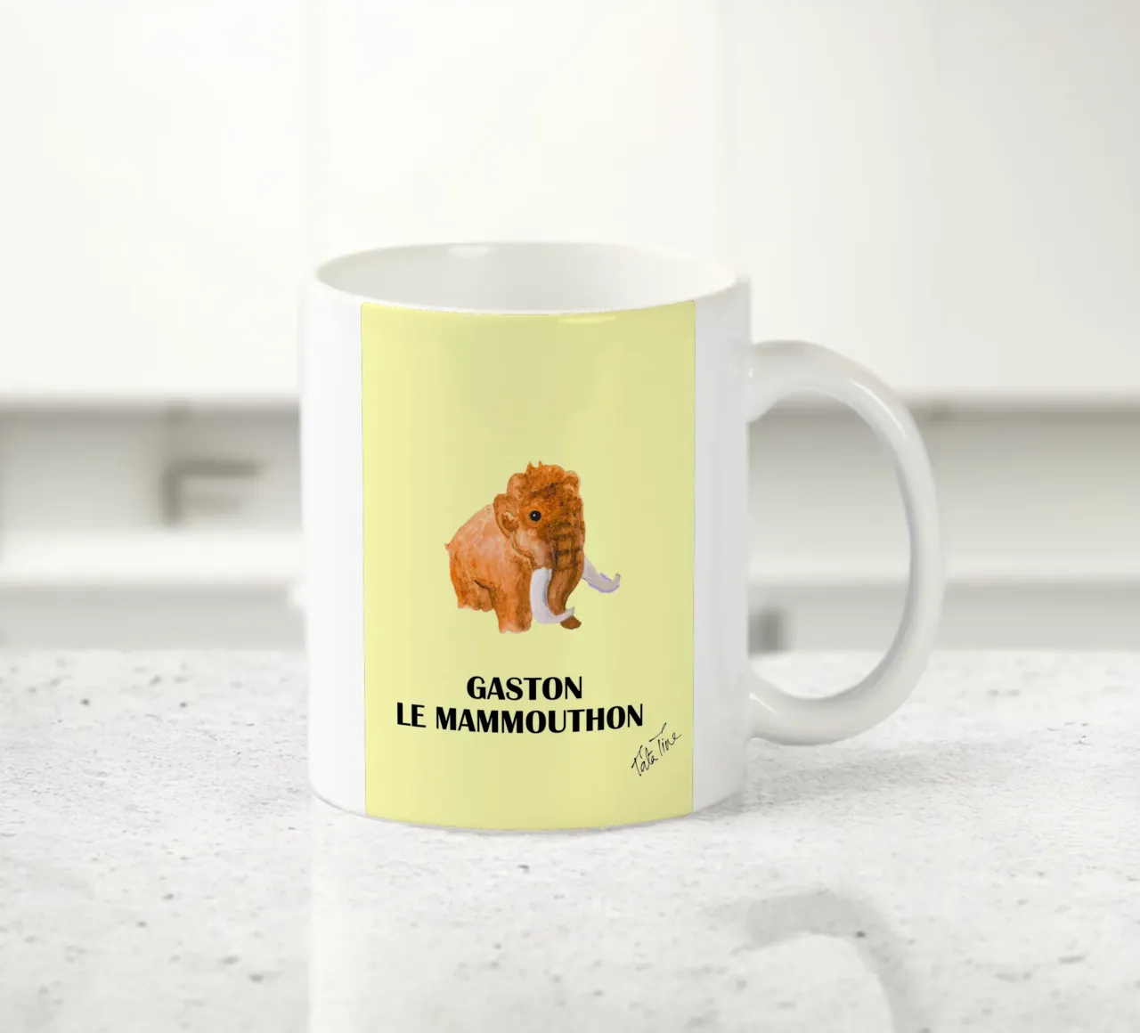 GASTON LE MAMMOUTHON JAUNE tazza in ceramica da Tine