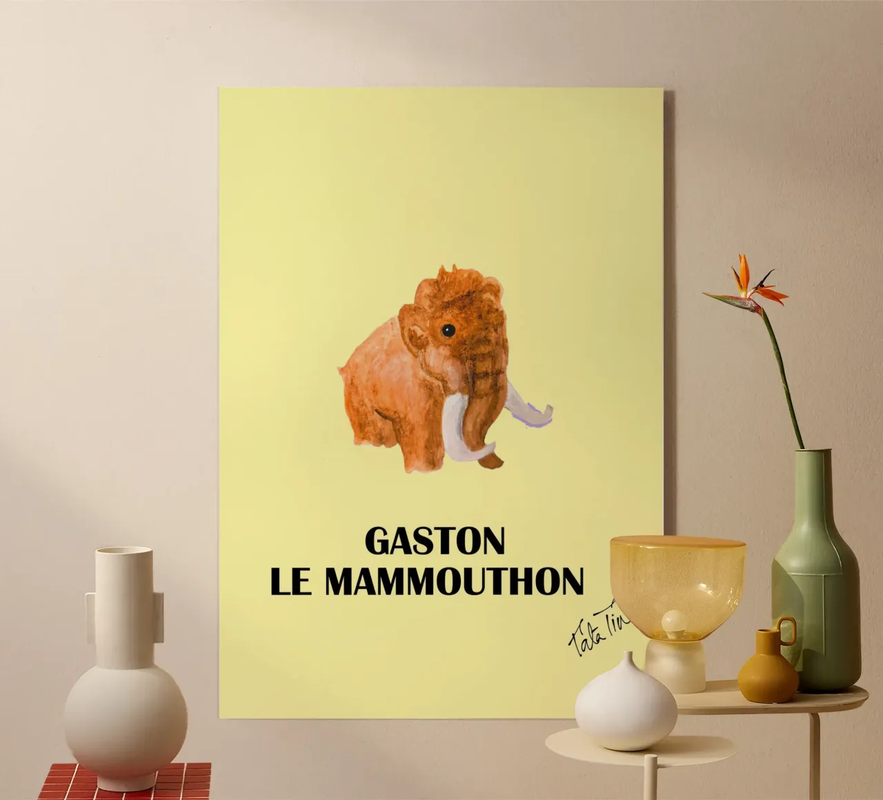 GASTON LE MAMMOUTHON JAUNE plexiglass da Tine