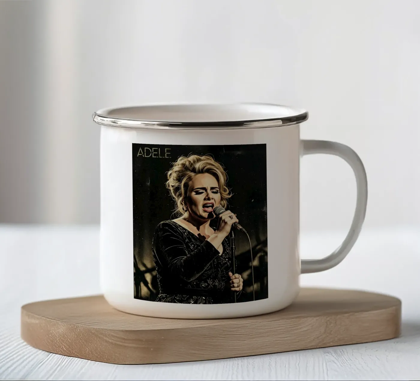 Adele show enamel mug by Darah Juang