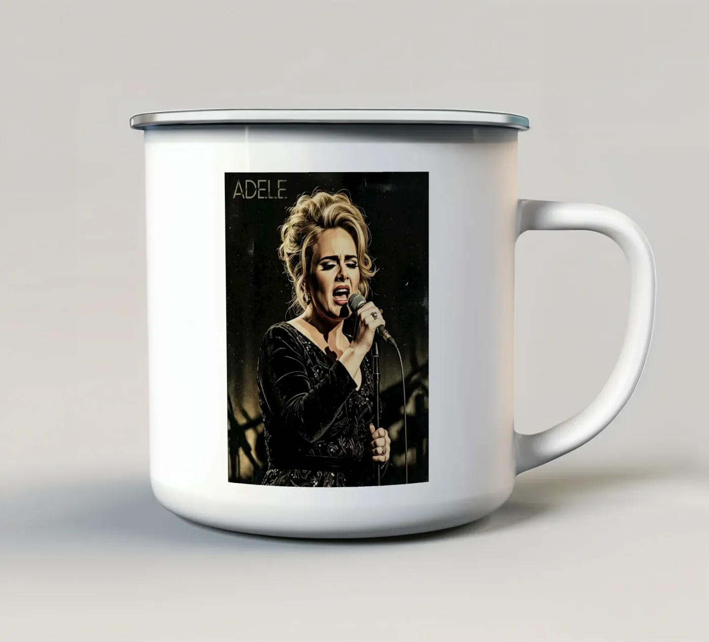 Adele show enamel mug by Darah Juang