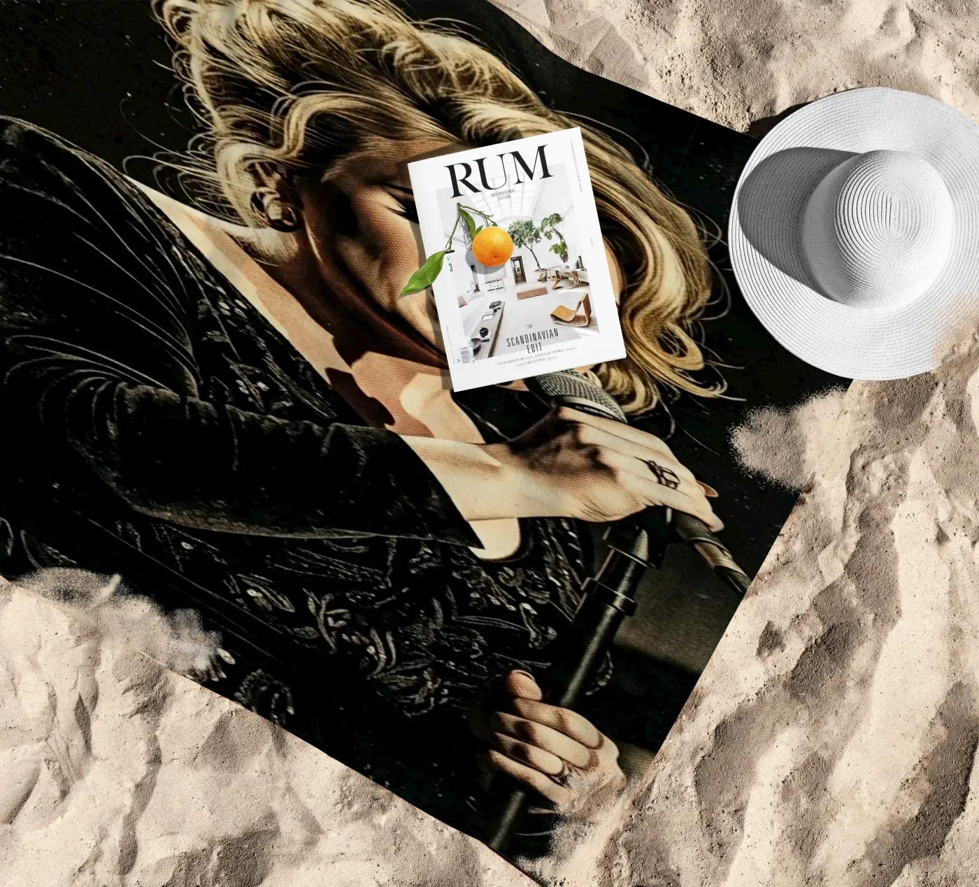Adele show beach towel by Darah Juang