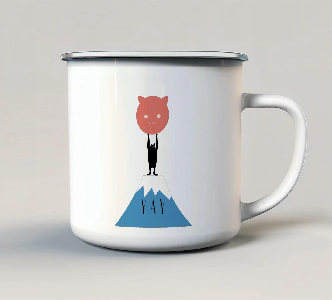 YAY - Powerful Cat tazza in smalto da natural neutral
