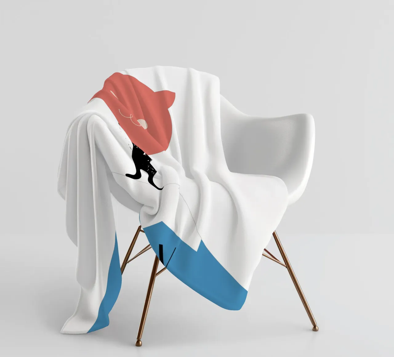 YAY - Powerful Cat fleece blanket by natural neutral