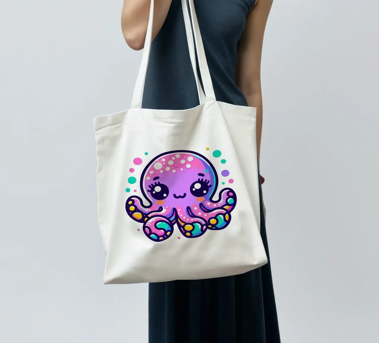 Kawaii octopus tote bag by artdesign1985