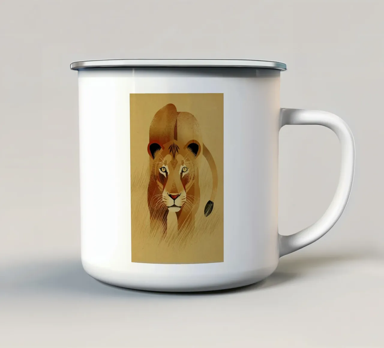 Lion tazza in smalto da Dieter Braun