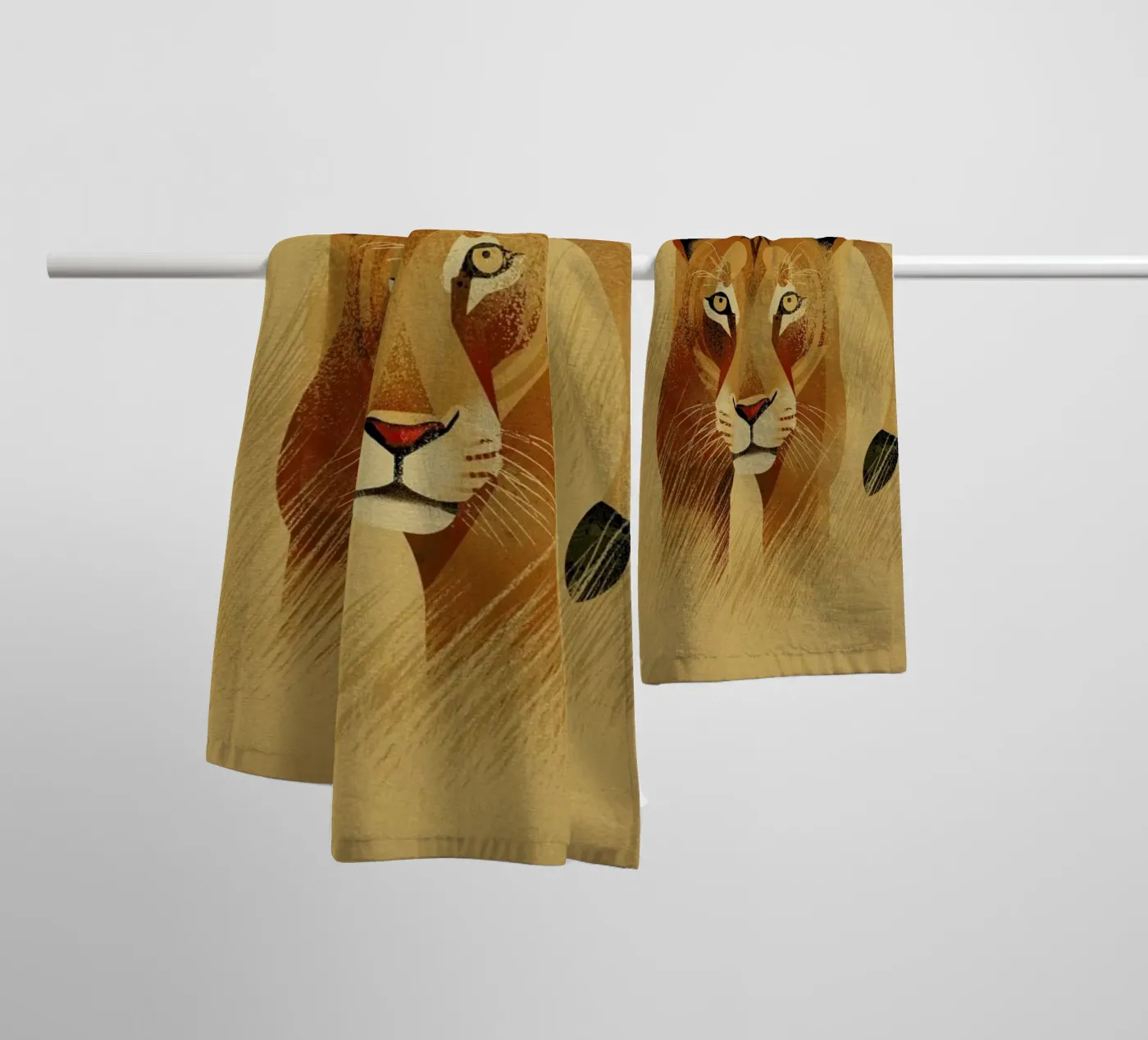 Lion towel by Dieter Braun