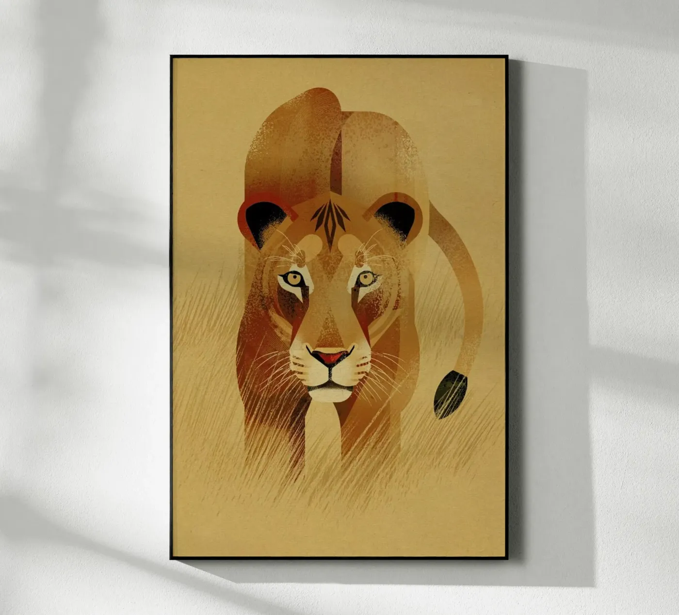 Lion acryl van Dieter Braun