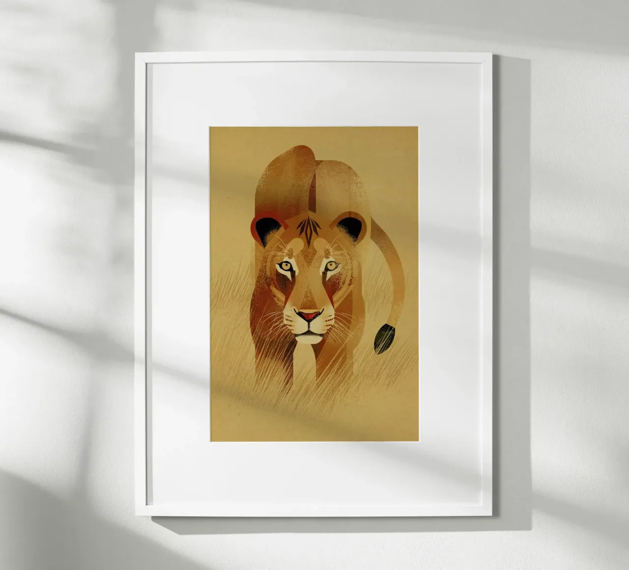 Lion poster con telaio in alluminio da Dieter Braun